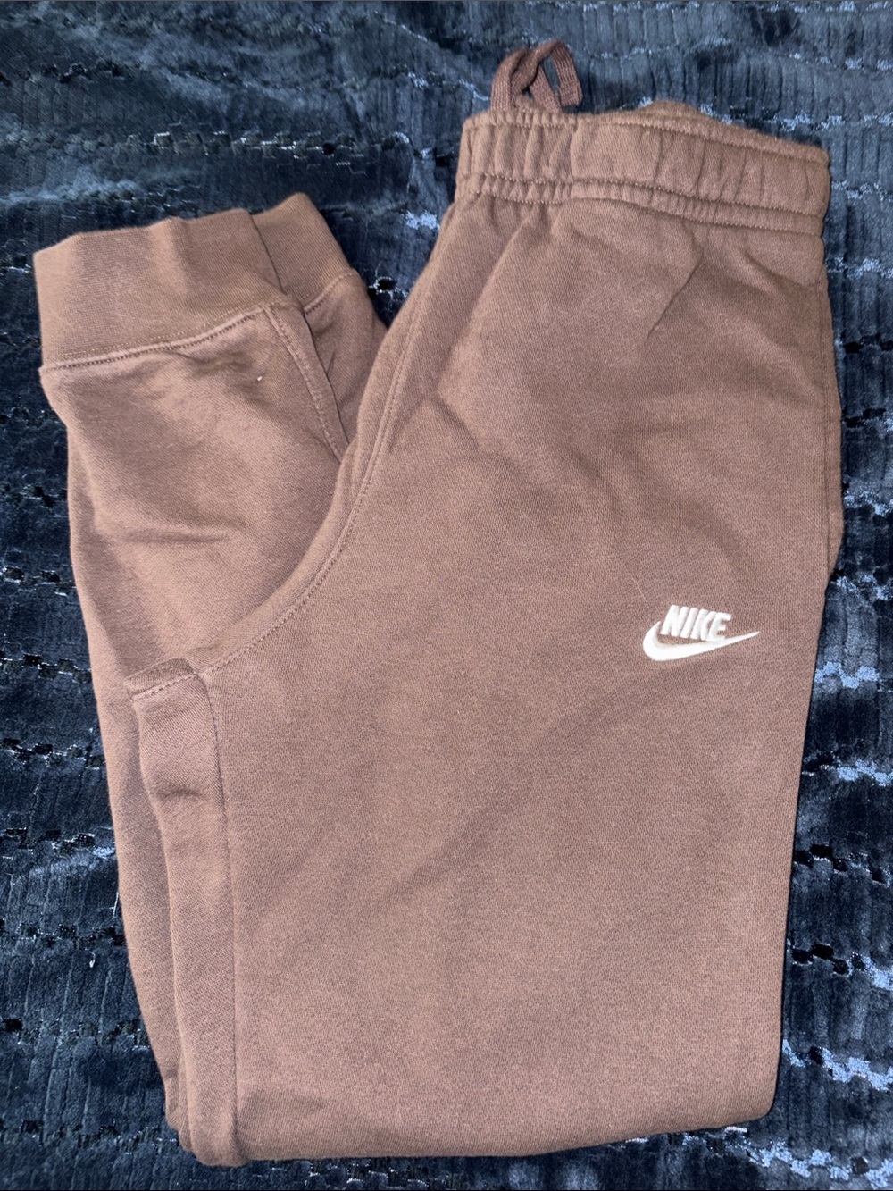 Nike Brown Men's Sweat Joggers with White Swoosh